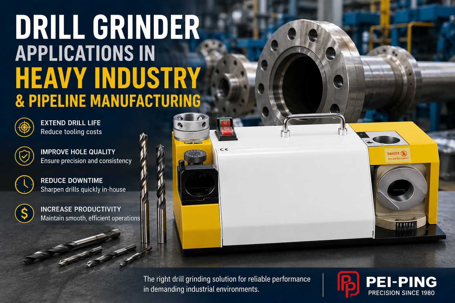 Drill Grinder Applications in Heavy Industry and Pipeline Manufacturing